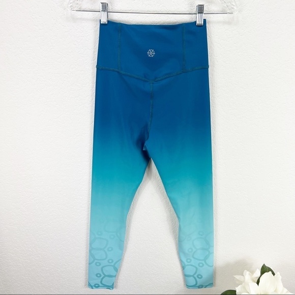 Omani Turquoise Moment Leggings Teal Blue Ombré XS Petite - Picture 7 of 8